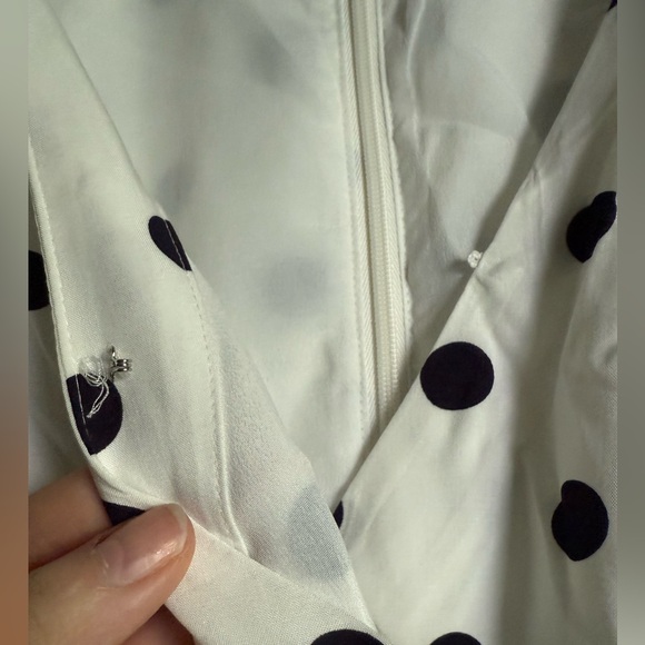 J.Crew Polka Dot Wrap Dress with Ruffle Sz 6 Flutter sleeve Preppy Feminine - Picture 6 of 9